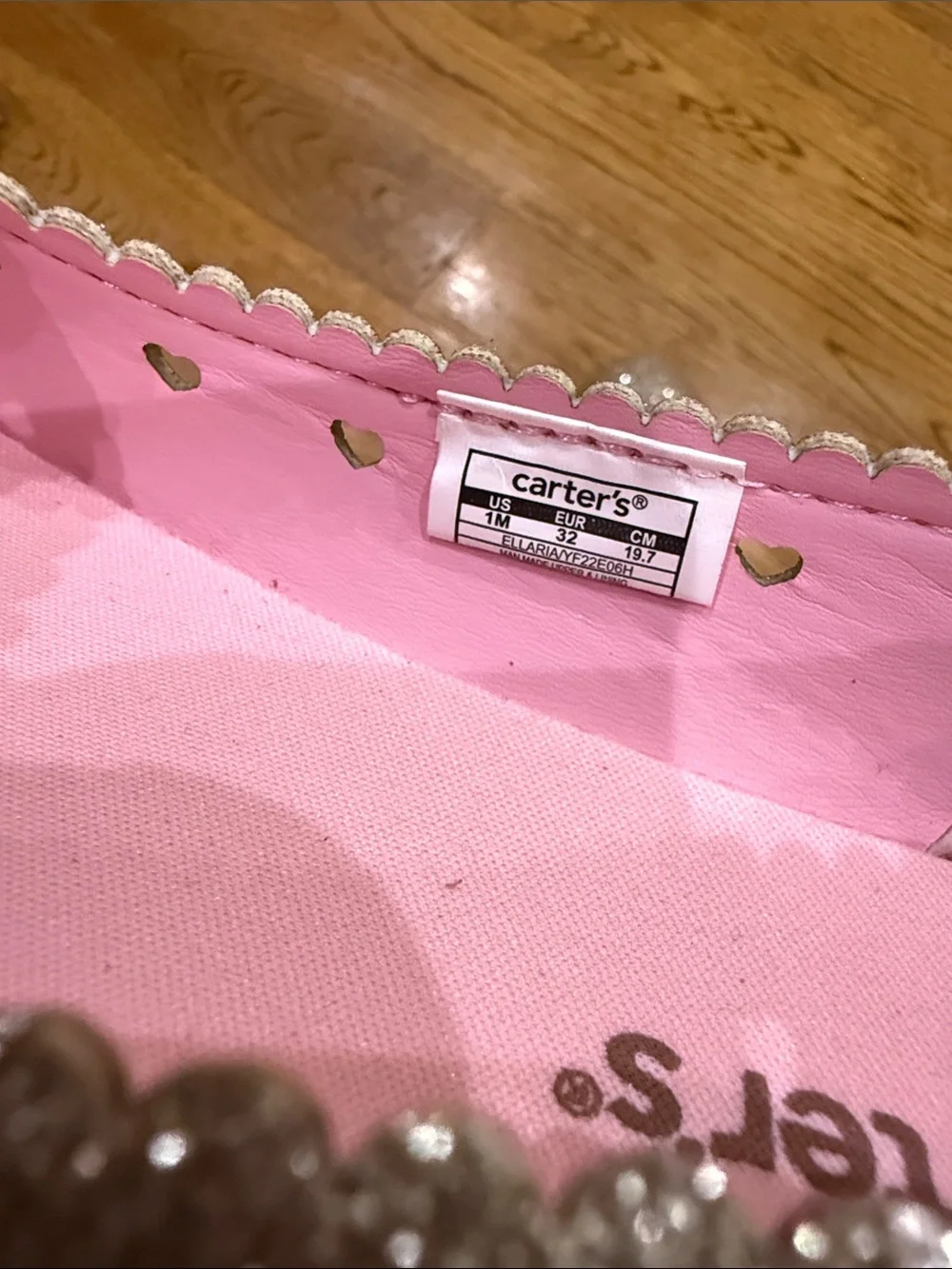 Carter's Gold Glitter Girls' Ballet Flats with Pink Insole
